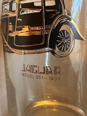 8 Antique Classic Auto Glass Tumblers 22k gold trimmed by Culver