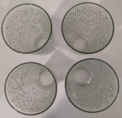 Jeannette Glass Finlandia Set of 4 Water Iced Tea Tree Bark Icicle 6 3/8″ 16 oz.
