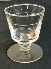 Vintage Retro 4″ Pedestal Cup Glass Minimalist Etched Design