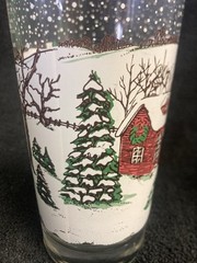 7 Vintage Libbey Winter Village 16 Oz. Drinking Glasses 6.25” Mill Horse Sleigh