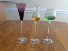 LENOX STEMMED CRYSTAL CORDIAL GLASSES VARIOUS COLORS LOT OF 3