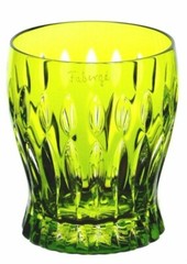 Faberge Na Zdorovye Lime Peridot Green Cut to Clear Cased Crystal DOF Whisky