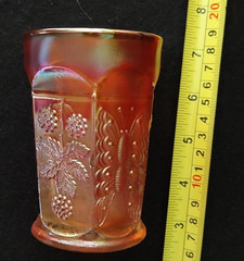 Vintage Fenton Butterfly & Berry Water Tumbler Marigold Carnival Glass