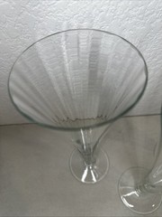(3) Hand Blown Beveled Ribbed Hollow Stem Champagne Glasses – Champagne Flutes