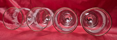 4 VTG Arby’s Libbey Frosted Winter White Pines Wine Tulip Goblets 7″ 12 oz Gold