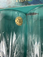 1990’s Salzburg Cristal de Flandre 24% Lead Crystal Tumblers Set of 4 France NIB