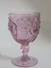 Vintage Fenton Madonna Wild Rose Water Wine 5″ Goblets Set Of 2