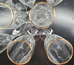 8 Lenox Monroe Gold Trim Fluted Champagne Set Crystal Clear Elegant Stemware Lot
