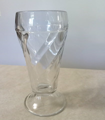Malt Shop Shake Ice Cream Glass Glasses Swirl Pattern Vintage MCM Set 4 6.5″ H