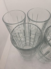 Set Of 5 Anchor Hocking Tartan Clear Glass Tall 16 oz Iced Tea Tumblers Glasses