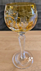 Vintage Nachtmann Traube Honey Crystal Glasses – Set of 3 – Hand Blown Cut Glass
