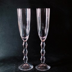 LENOX CARAT CLEAR CHAMPAGNE FLUTES, Cut Lead Crystal, 10 1/2″, 6 oz, 2PCS