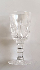 Vintage Bohemian Clear Cut Crystal Pinwheel Port Wine Glass 4.5″ Height
