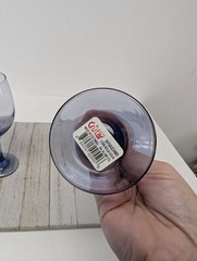 Vintage Set Of 2 Purple Cristar Columbia Wine Water Glasses