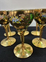 6 Murano Of Venice Italy Stemware