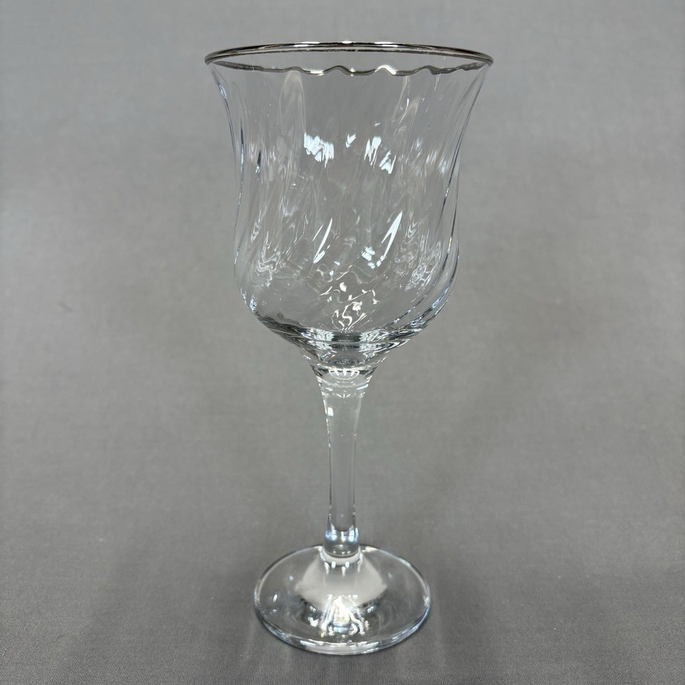 Crystal Clear Industries Regent Swirl Water Goblet 8″ Replacements Platinum Trim