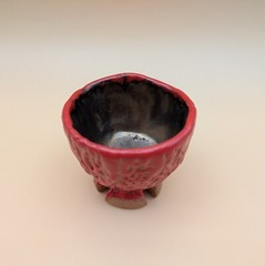 sake cup　”GUINOMI　HAGI-YAKI” 　vermilion,red 01