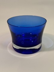 Gorgeous Designs Brand Art Glass 3.5 Inch Cobalt Blue Glass Candle Holder Round