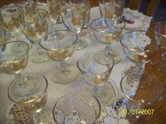 Libbey Vtg 22 Karat Maple & Oak Elm Leaf Tumbler’s & Stemmed Glasses Set Of 32