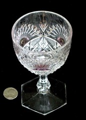 EAPG antique GOBLET US Glass 15110 SUNSHINE Rising Sun cranberry stain 1908