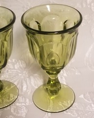 Set of 2 Vtg Imperial Glass Old Williamsburg Verde Green Wine or Juice Goblets