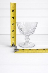 Lenox Cut Crystal Champagne Coupe Glasses Set 2 Diamond Stem Signed