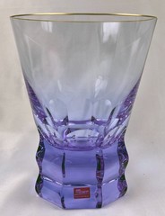 NEW Moser glass 24k gold rim alexandrite purple 12oz 5.25″ whisky highball juice