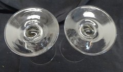 Rummer 19th Century Pair of Goblets 2 part Mold Pub Inn Barware Flared #15