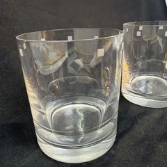 Etched Old Fashioned Rocks Glasses Low Ball Barware, Set of 4 MCM , Pixel Blocks
