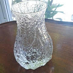 Selezione IVV Italian Crystal Glacier Ice Bark Clear Glass Vase 7 In