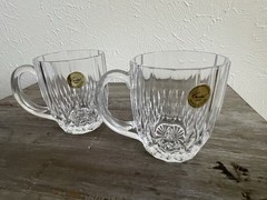 Cristal D’Arques x Paul Sebastian Set of 2 Mugs 24% Lead Crystal Made in France