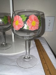 VTG Franciscan Desert Rose Wine Glasses Goblets, 10-12 Oz, 6.5 » Tall Set Of 4