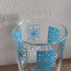 6 Vtg Hazel Atlas Atomic Starburst Turquoise Glasses 5⅛» Tall MCM