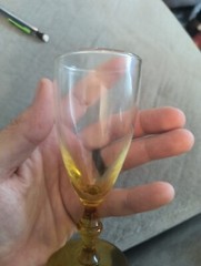 Libbey Forever Amber Whiskey Sour Glass Clear Yellow Stemware 6″