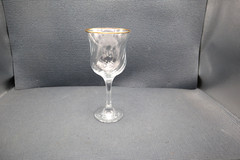 Circleware Crystal Crz8 Gold Rim Swirl Design Water Goblet 7 7/8″ x 3 5/8″