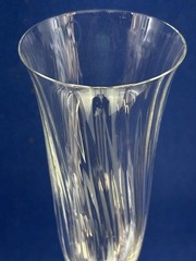 Beautiful Crystal Pair Of 10” Ribbed Champagne Toasting Flutes Glasses