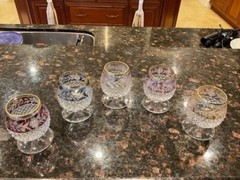 Marchioness Diamond Cut Crystal Brandy Goblets by Ebeling&Reuss