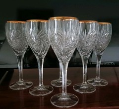 Nachtmann Star Pattern Wine Glasses/ Goblets – Set/6 – Free Shipping