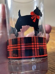 Anchor Hocking Fitz Scottie Dog Plaid Beverage Glasses Set of 2