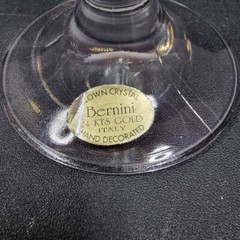 Bernini 24KT Crystal Stemware Hand Decorated Italy Set Of 4 flutes