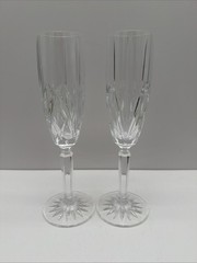 2 Marquis By Waterford Crystal Brookside Champagne Flutes Toasting Glasses 9”
