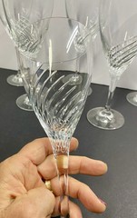Set Of 6 Crystal Wine Glasses 4-Schott Zwiesel Pirouette, 2-? Riedel Blown Glass