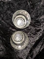 Vintage Libbey Bubble Bottom Clear Glasses 2 Stackable Unique Tumbler 12oz