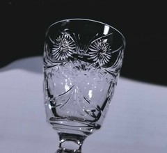 Antique 1 Early 1900s Cordial Fire Polished Cut Glass Elegant Daisy Floral MINT