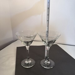 Mid Century Classic Swanky Wavy Line Polka Dots Vintage Martini Glass Barware