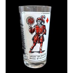 Vtg Glass Knave of Diamonds Knight of Clubs Playing Card Meaning of Suits Tarot