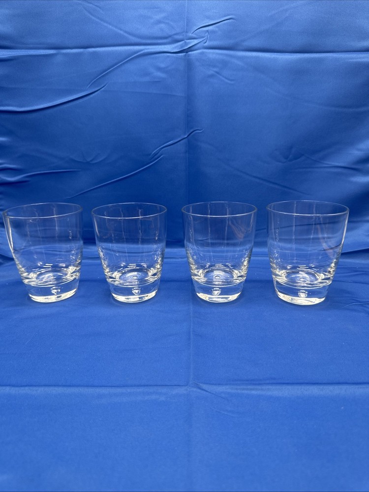 Four Heavy Bubble Bottom Old Fashion Cocktail Whiskey Bar Glasses