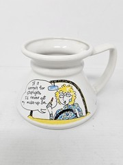 Vtg Hallmark Cartoon Driving Lady Coffee Mug White Ceramic Funny Quote No Spill