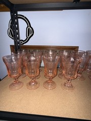 Indiana Glass Pink Depression Goblets Set Of 5
