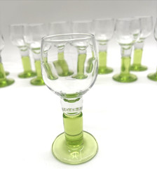 11 Lime Green Stem Liqueur or Port Glass Bormilio Rocco Limocino Goblet Cordial